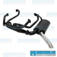 Sideflow Exhaust System, 1-1/2in. Header w/Muffler, Black w/Stainless Steel Tip