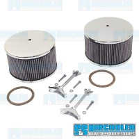 Air Filter Assembly, Kadron/Brosol/Solex/40K, Round, Gauze, Chrome