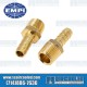 Oil Hose Fitting, 1/2 NPT Male to 3/8 Hose Barb, Brass