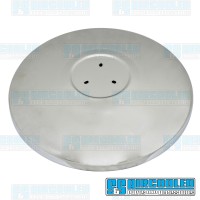 Hub Cap, 4-Lug, Flat Style w/Holes for Center Cap, Chrome