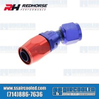 -6AN 30° Swivel Style Female Hose End, Blue/Red