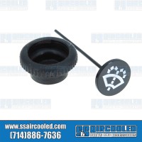 Dash Knob, Wiper Switch, Black w/White