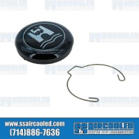 Horn Button, Stock, Black & Silver