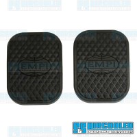 Clutch/Brake Pedal Pads, Black w/EMPI Logo