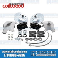 Disc Brake Kit, Front, 5x130/5x4.75, Wilwood 4-Piston Calipers, Forged Drop Spindle, Black