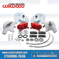 Disc Brake Kit, Front, 5x130/5x4.75, Wilwood 4-Piston Calipers, Forged Drop Spindle, Red