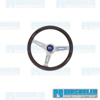 Steering Wheel, 380mm Diameter, 31mm Grip, Dark Classic Wood w/Adapter