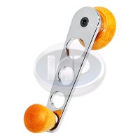 Window Winder, Left or Right, Chrome w/Wood Knob
