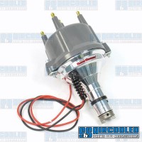 Distributor, Billet, Centrifugal Advance w/Ignitor Electronic Points, Grey Cap