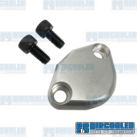 Fuel Pump Block Off, Aluminum, Silver