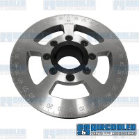 Crankshaft Pulley, 6in, Billet Aluminum, Silver